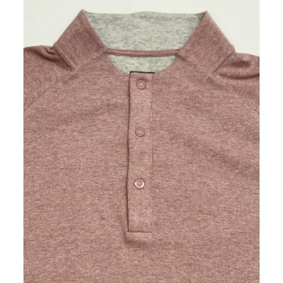 NWT Johnnie-O Whaling Snap Henley Malibu Red Salmon Cotton Blend Pullover 2XL